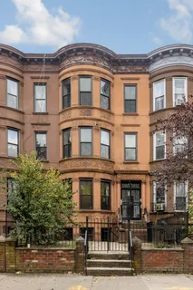 a front view of residential houses