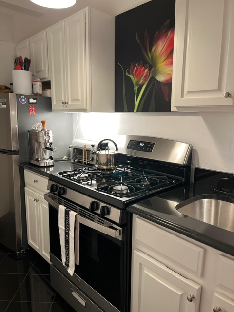 435 West 23rd Street, Unit 7B Manhattan, NY 10011 - Photo 9 of 23 a stove top oven sitting inside of a kitchen