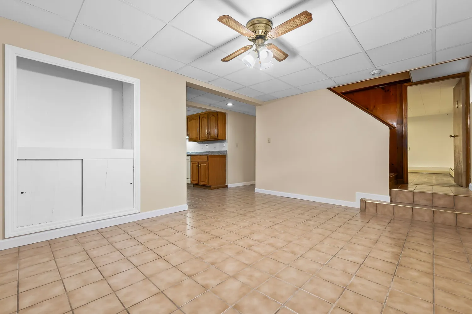 a view of a livingroom with a flat screen tv