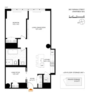 $1,329,000 | 360 Furman Street, Unit 815 | Brooklyn Heights