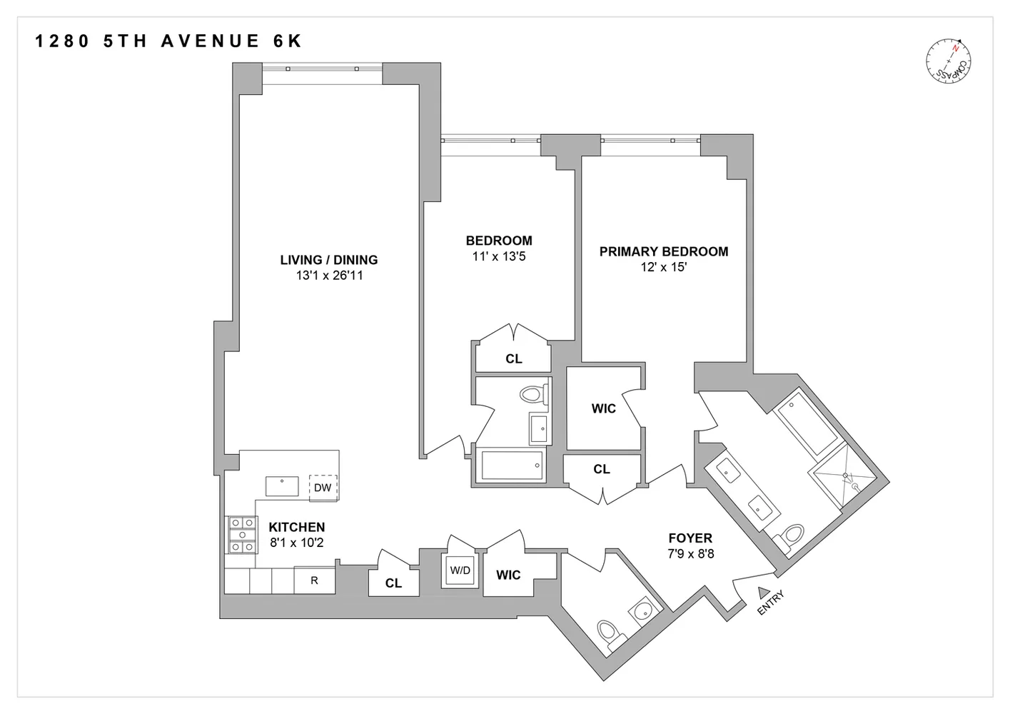 $7,250 | 1280 5th Avenue, Unit 6K | Upper Carnegie Hill
