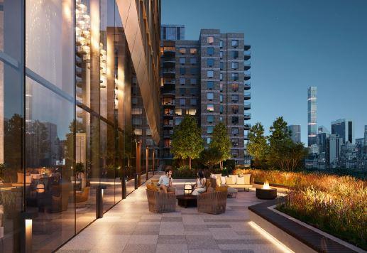 50 West 66th Street, Unit 17A Manhattan, NY 10023 - Photo 40 of 49 a view of a patio with couches and potted plants