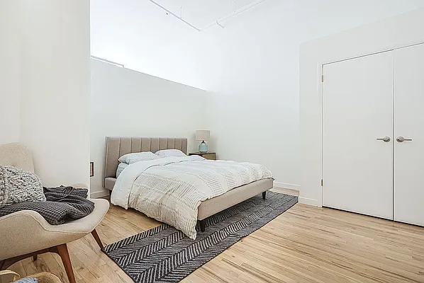 204 Huntington Street, Unit 3I Brooklyn, NY 11231 - Photo 3 of 5 a bedroom with a bed and wooden floor