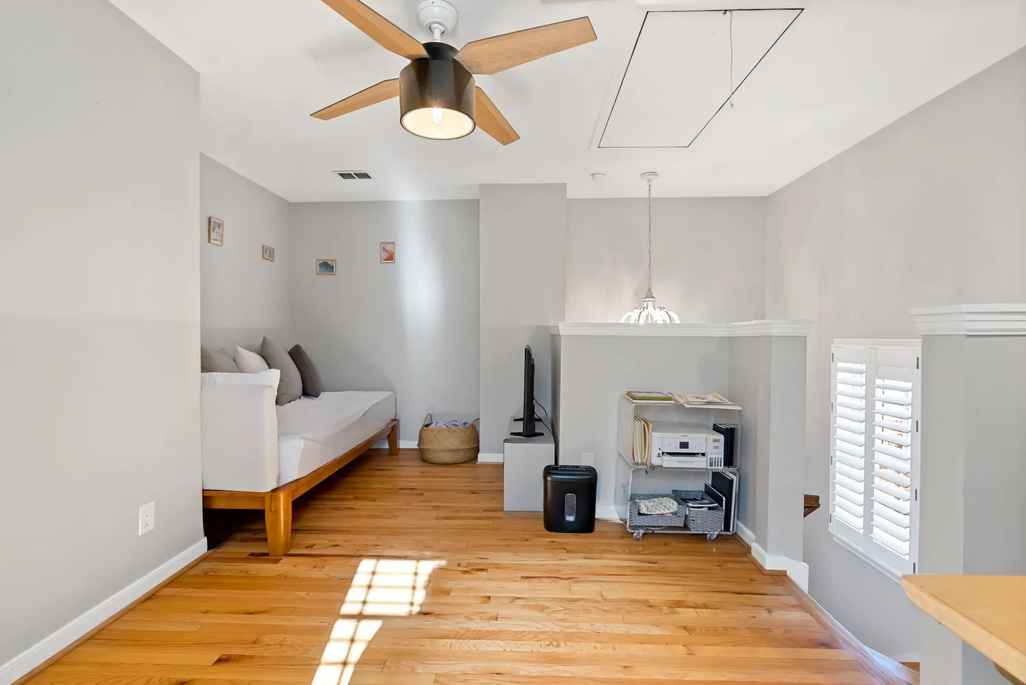 a living room with furniture