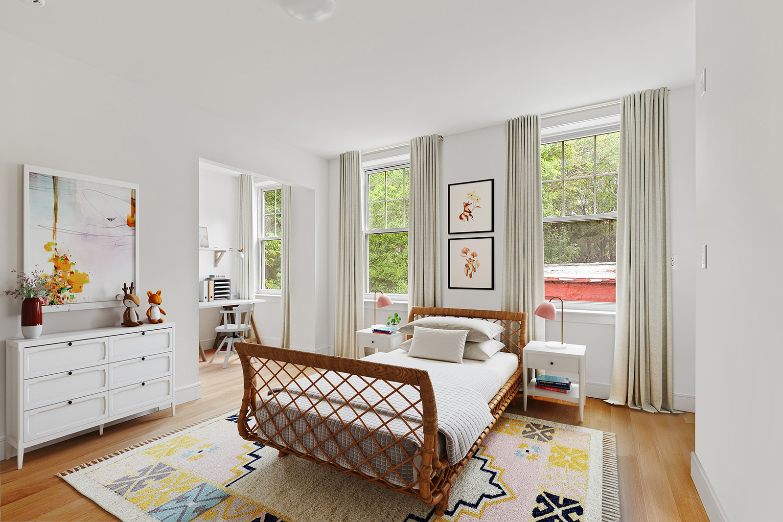 69 Hudson Avenue, Unit HSE Brooklyn, NY 11201 - Photo 13 of 20 a bedroom with a bed and wooden floor