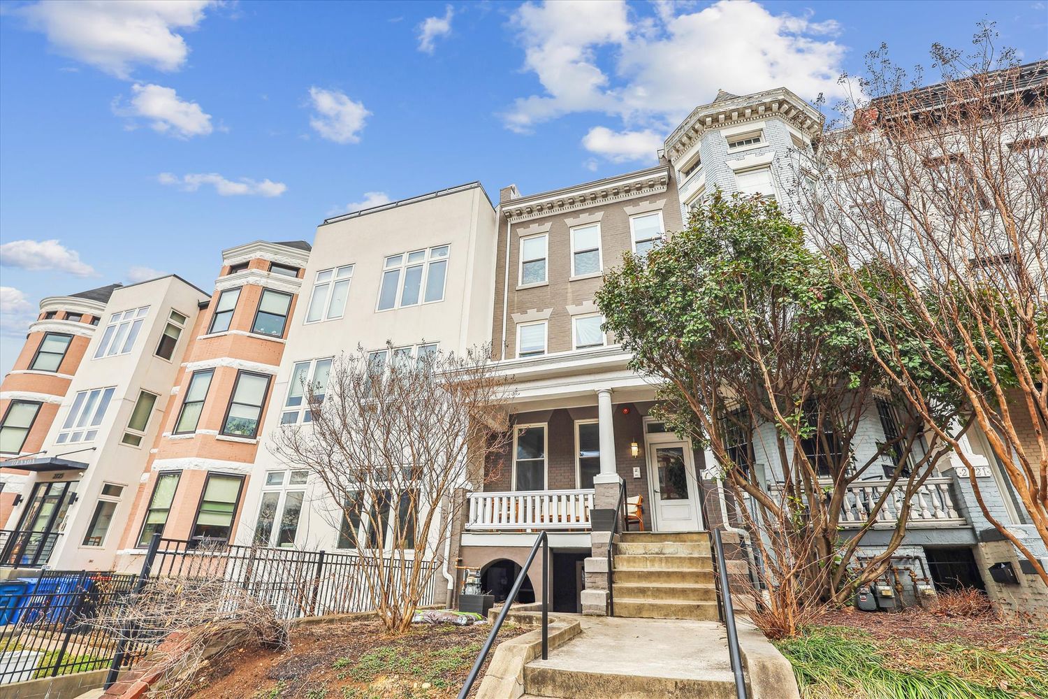 a front view of a building