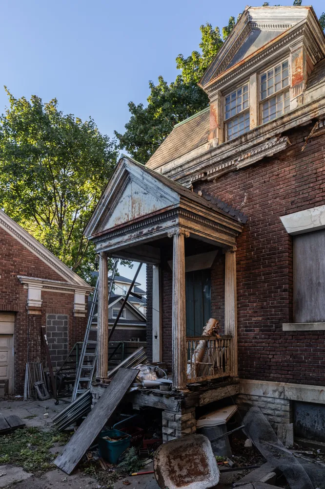 a front view of a house with balcony