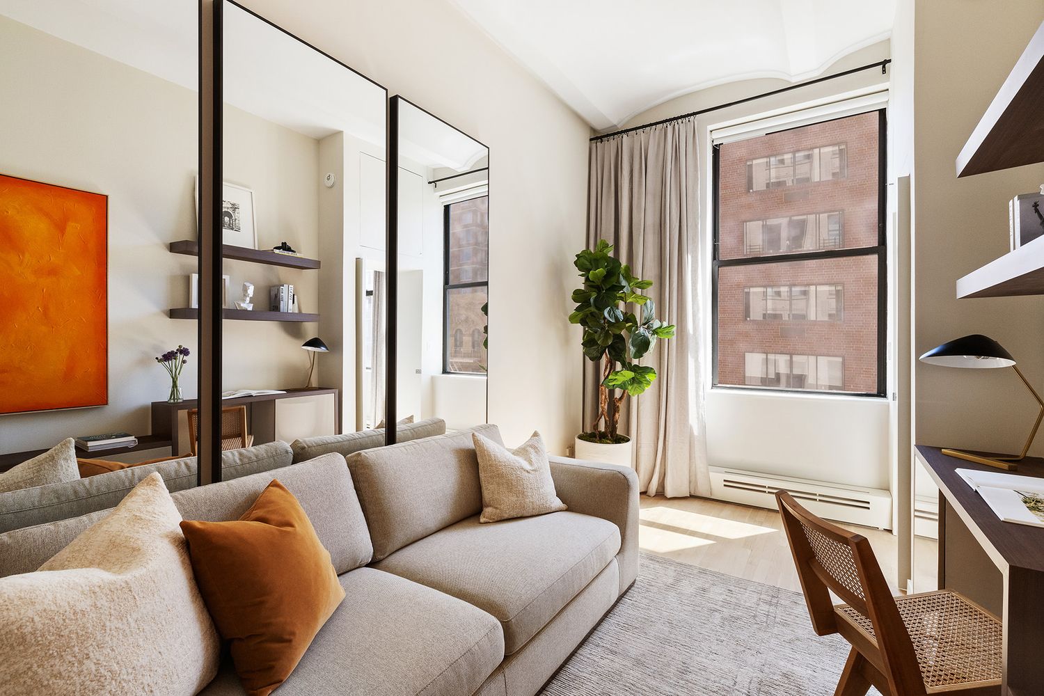 a living room with furniture