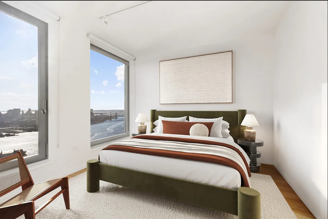 5 South 5th Street, Unit 5300 Brooklyn, NY 11249 - Photo 8 of 28 a bedroom with a bed chair and a window