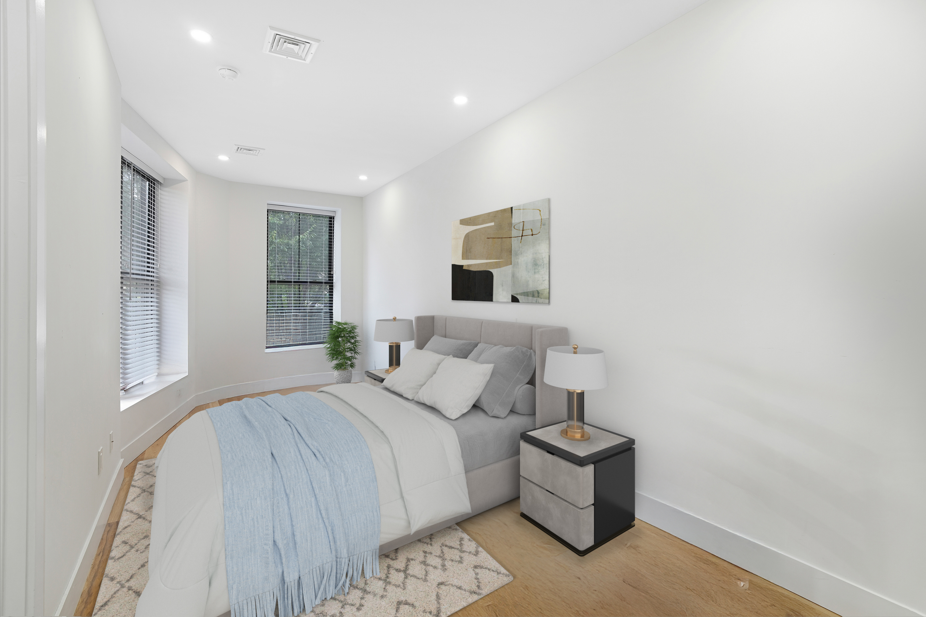 1390 Eastern Parkway Brooklyn, NY 11233 - Photo 9 of 19 a bedroom with a bed and a painting