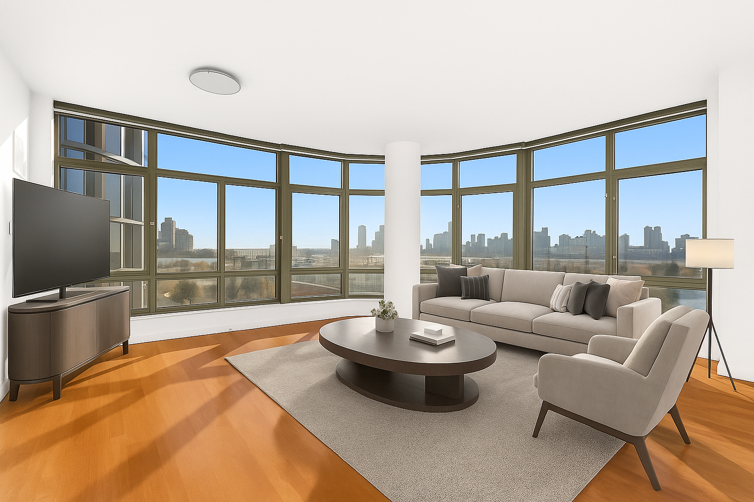 100 Morton Street, Unit 6CW Manhattan, NY 10014 - Photo 1 of 12 a living room with furniture and a large window