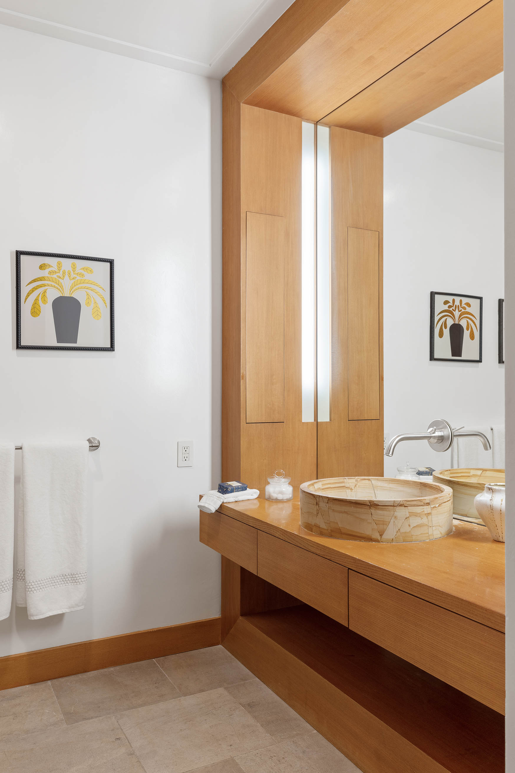 16 Jay Street, Unit 1 Manhattan, NY 10013 - Photo 13 of 16 a bathroom with a granite countertop sink and a mirror