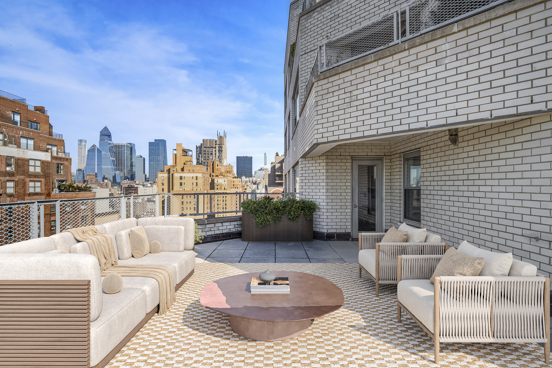 175 West 13th Street, Unit 19C Manhattan, NY 10011 - Photo 10 of 20 a balcony with furniture and a couch