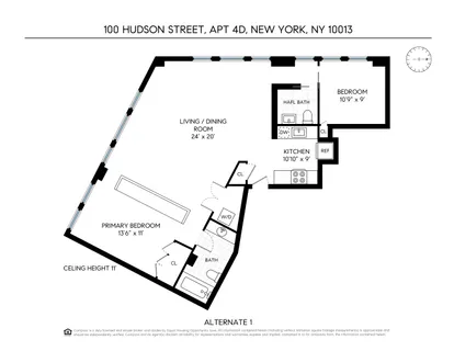 $2,095,000 | 100 Hudson Street, Unit 4D | TriBeCa