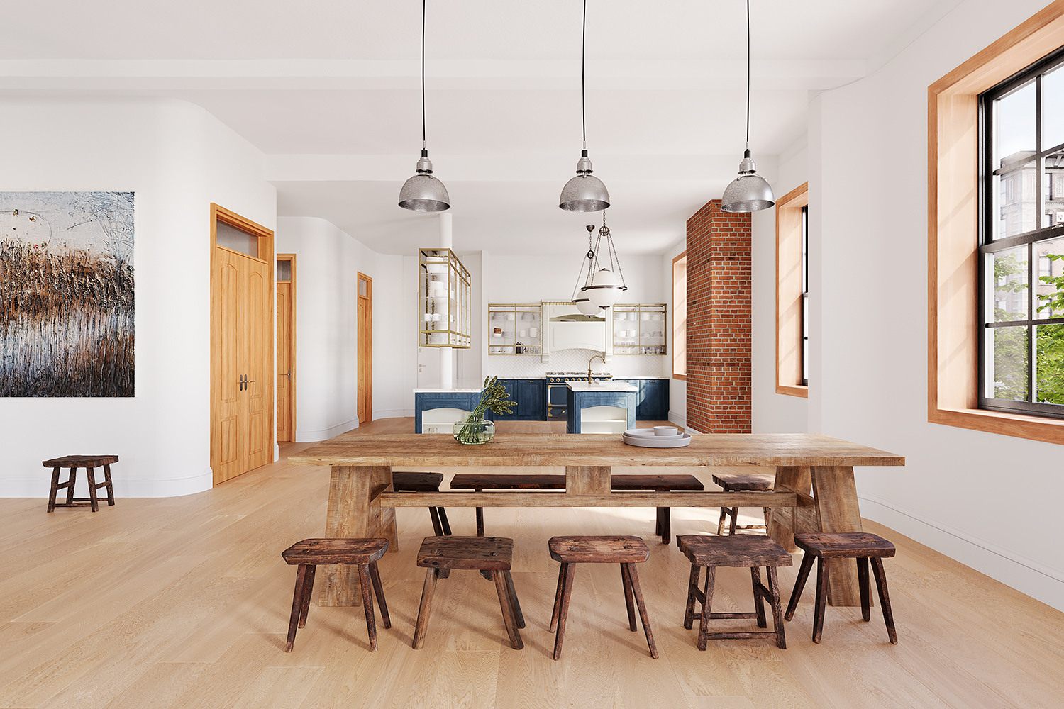 295 East 8th Street, Unit 3W Manhattan, NY 10009 - Photo 2 of 18 a view of a dining room with furniture window and wooden floor