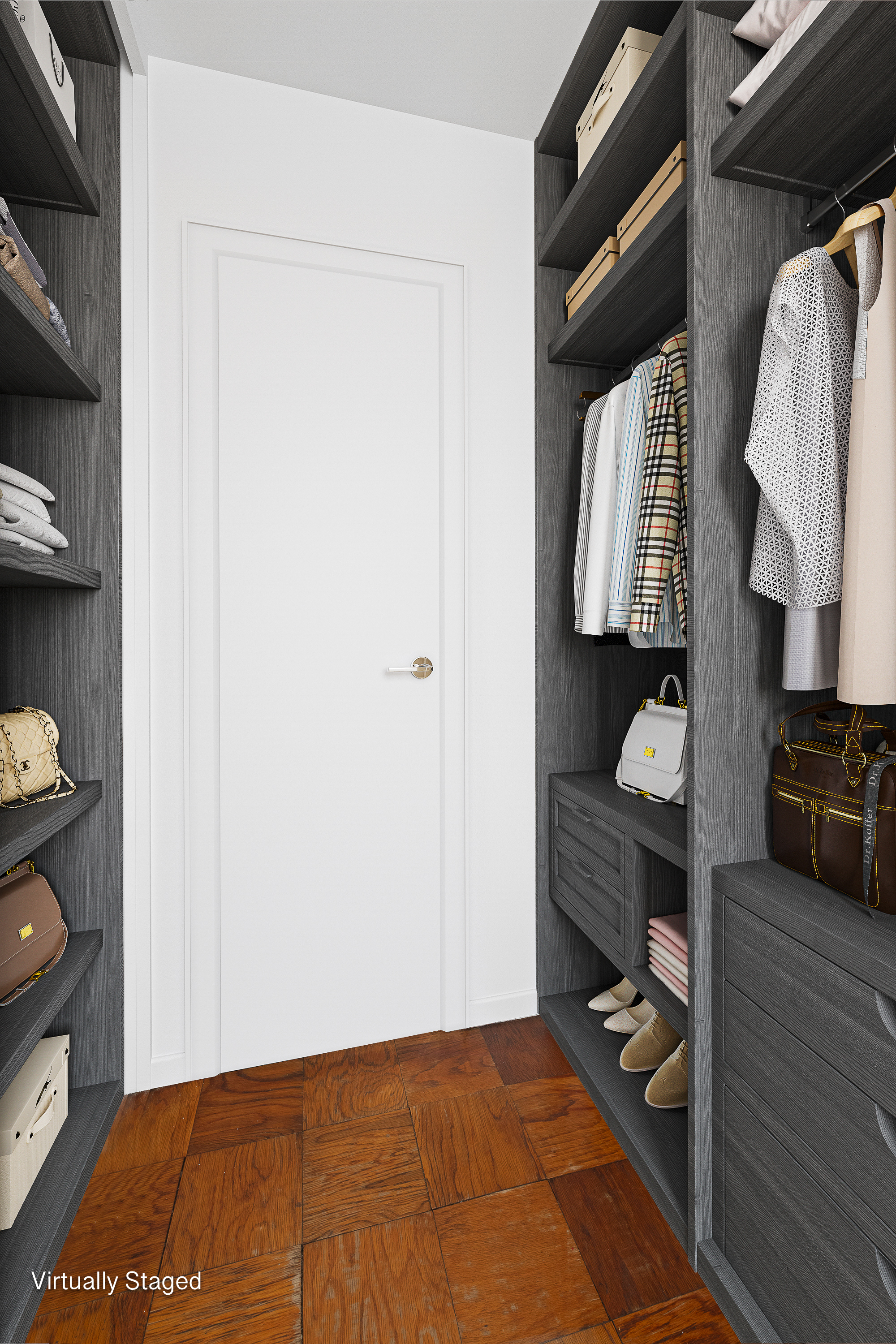130 East 18th Street, Unit 3K Manhattan, NY 10003 - Photo 7 of 9 a view of walk in closet with clothes and shoes