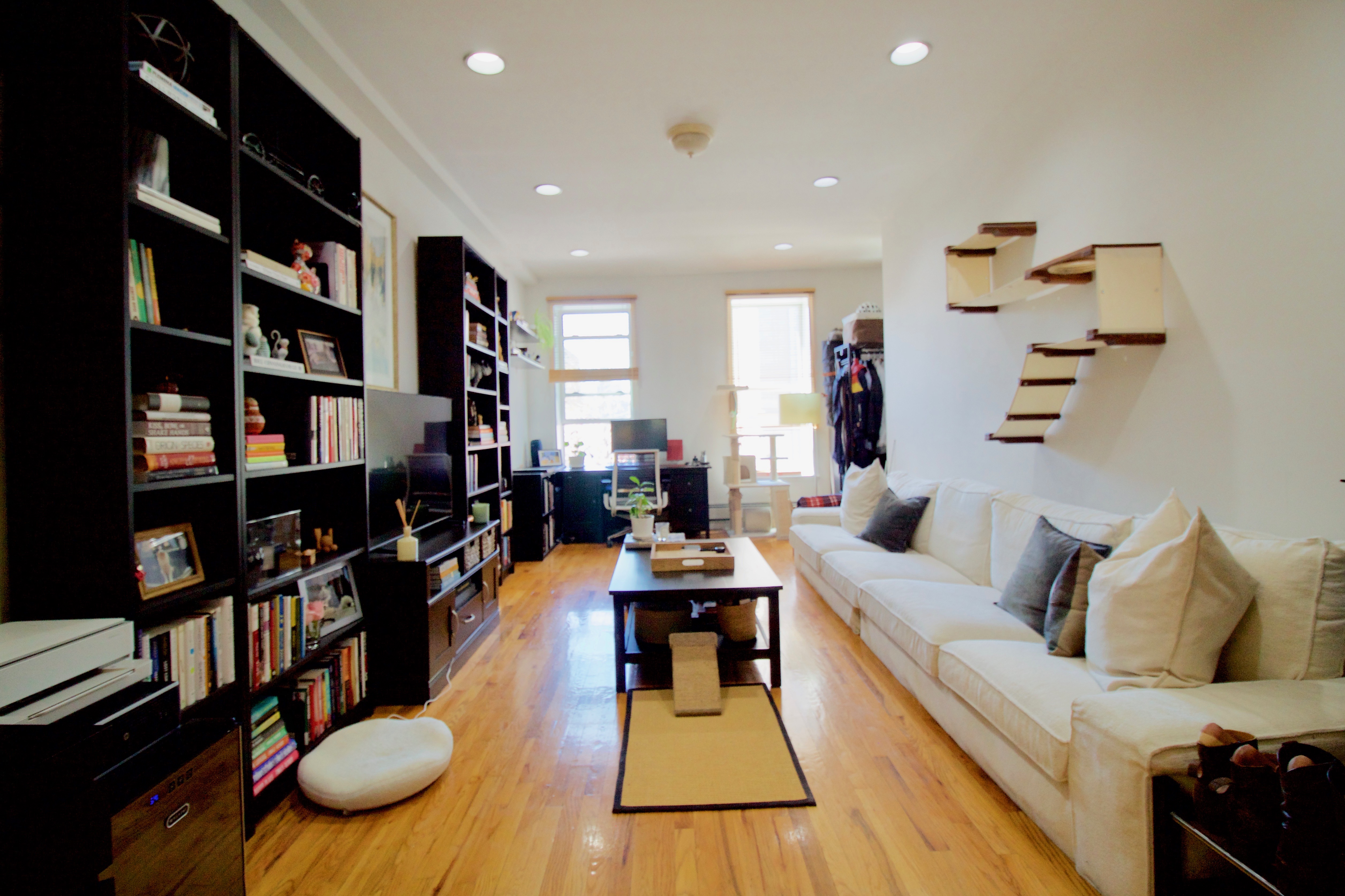 627 Baltic Street, Unit 2 Brooklyn, NY 11217 - Photo 1 of 32 a living room with furniture and a book shelf