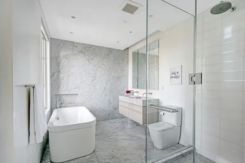 a view of a city with tall buildings