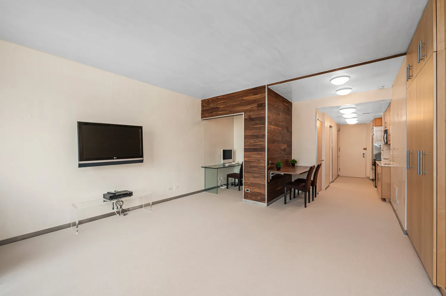 a living room with furniture and a couch