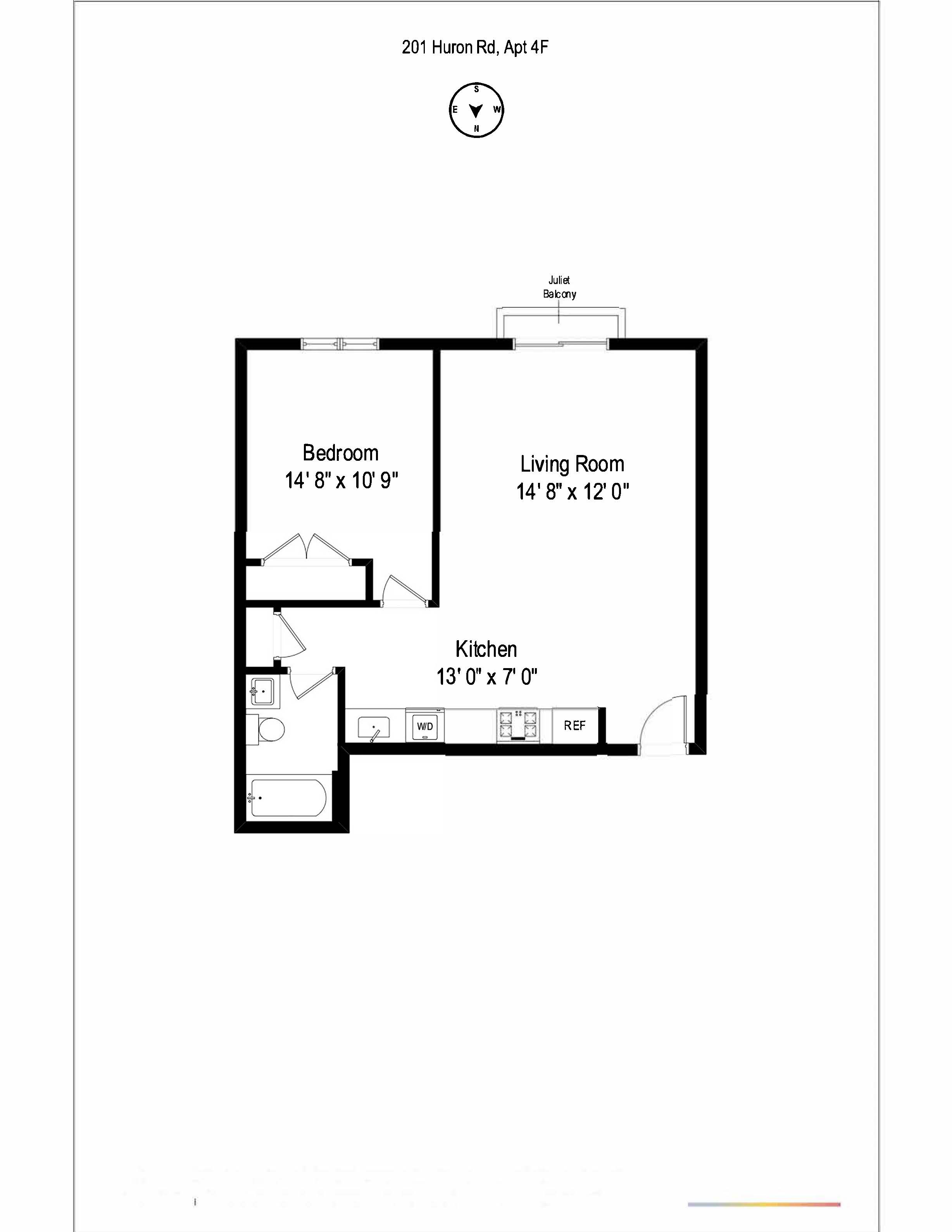 201 Huron Street, Unit 4F Brooklyn, NY 11222 - Photo 12 of 12 a picture of a floor plan
