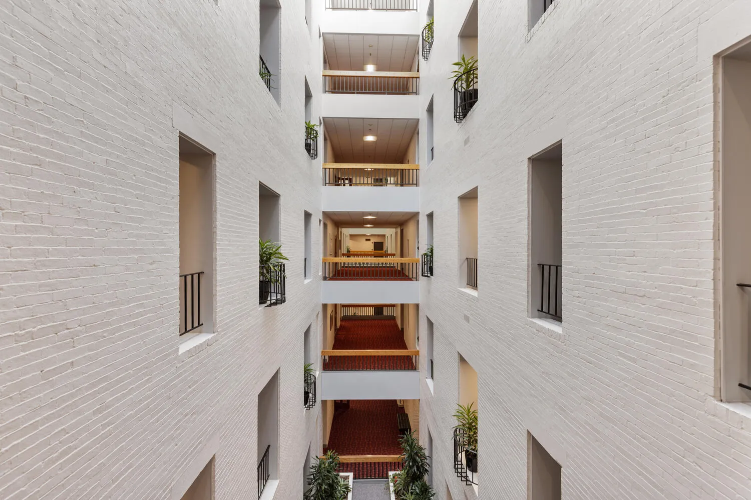 a view of building with sitting area