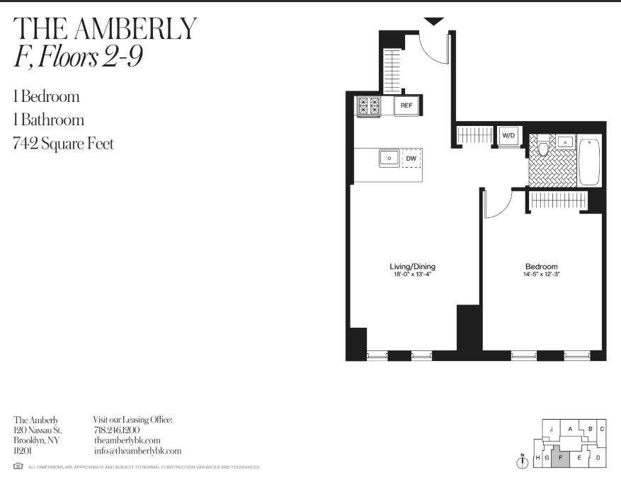 120 Nassau Street, Unit 5F Brooklyn, NY 11201 - Photo 11 of 11 a picture of a floor plan