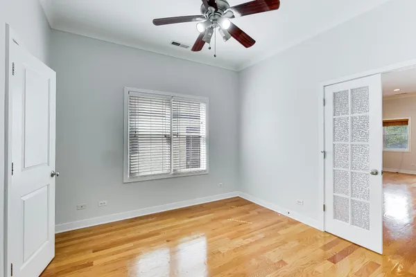 a view of an empty room and window