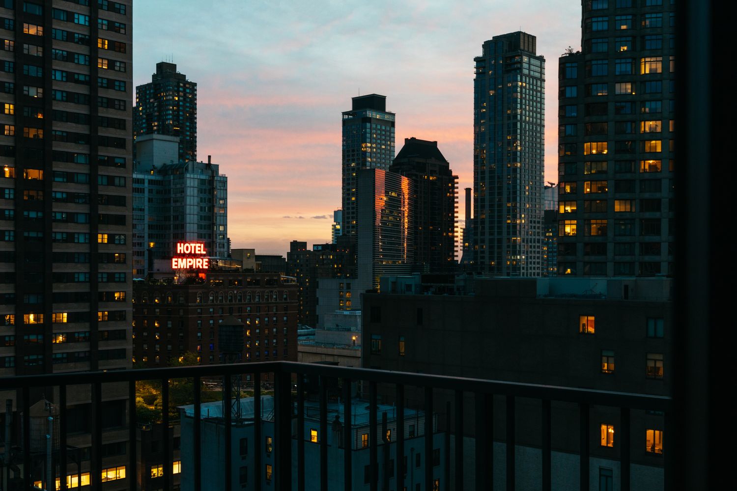 a view of city from balcony