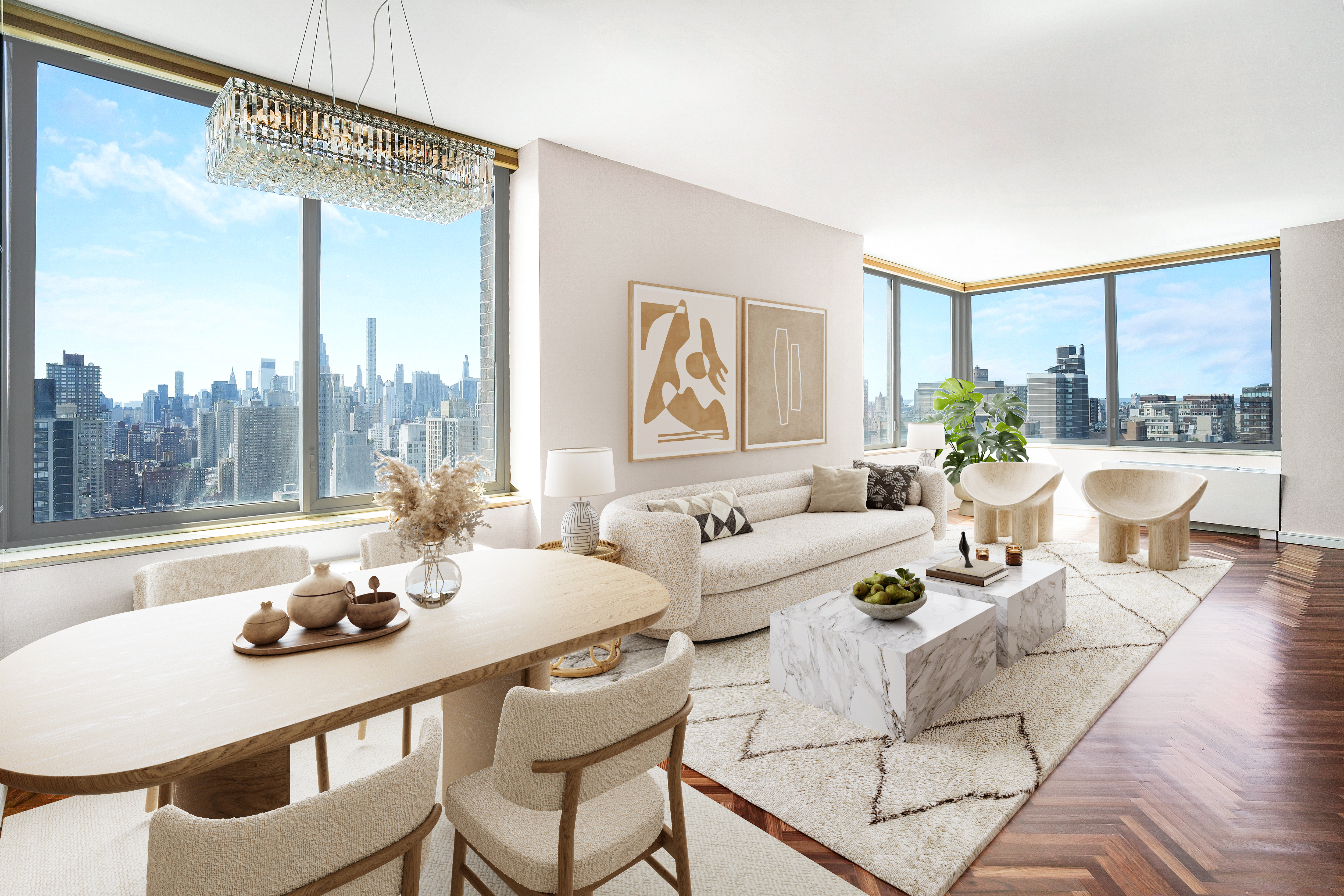 360 East 88th Street, Unit 34A Manhattan, NY 10128 - Photo 1 of 35 a living room with furniture and a large window