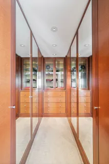 a bathroom with a tub and shower