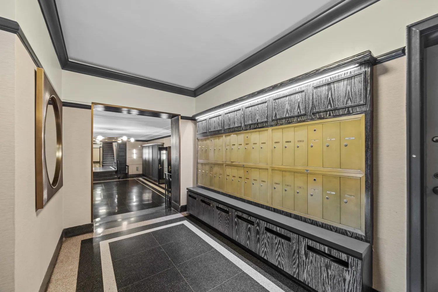 a view of a large mirror