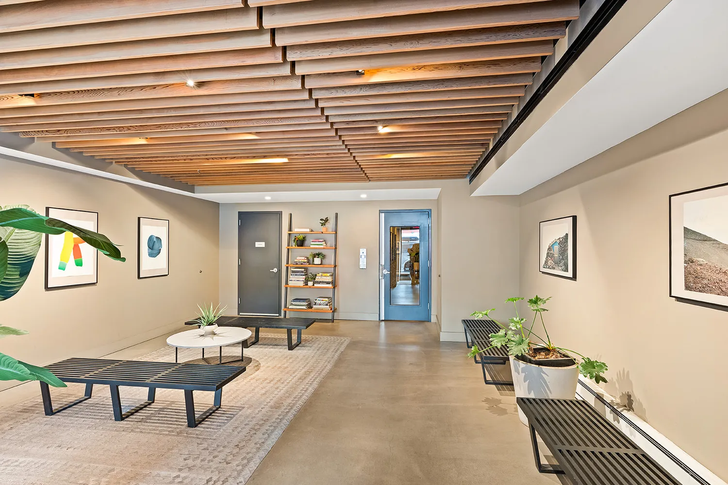 a living room with furniture