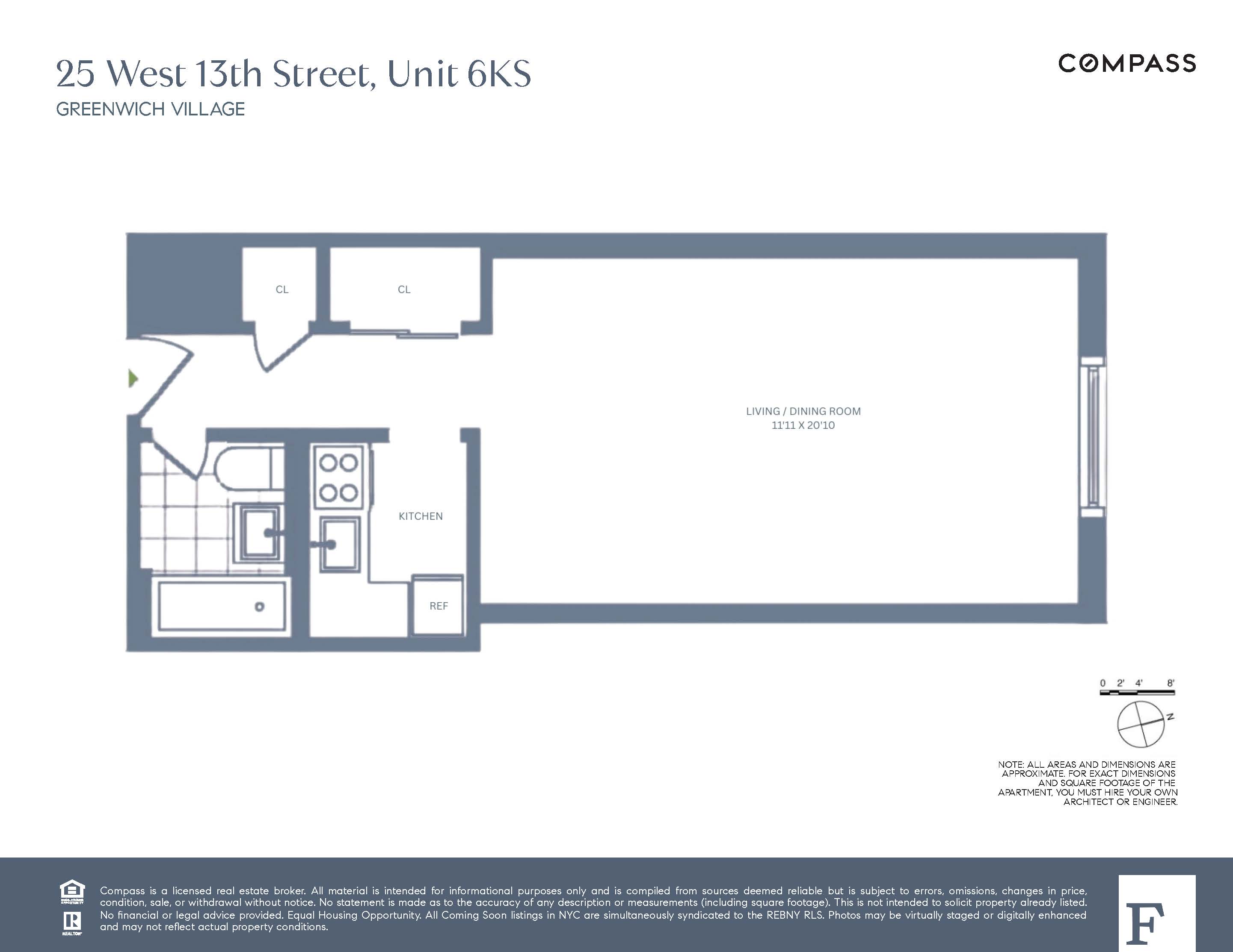 25 West 13th Street, Unit 6KS Manhattan, NY 10011 - Photo 8 of 8 a picture of a room with a window