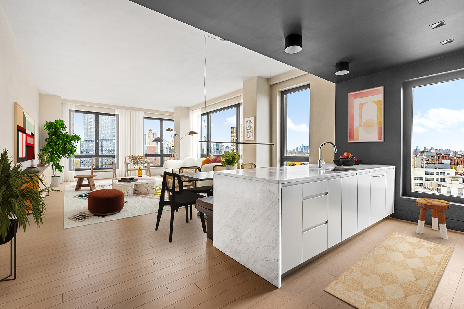 550 Vanderbilt Avenue, Unit 1508 Brooklyn, NY 11238 - Photo 3 of 17 a living room with furniture and a large window