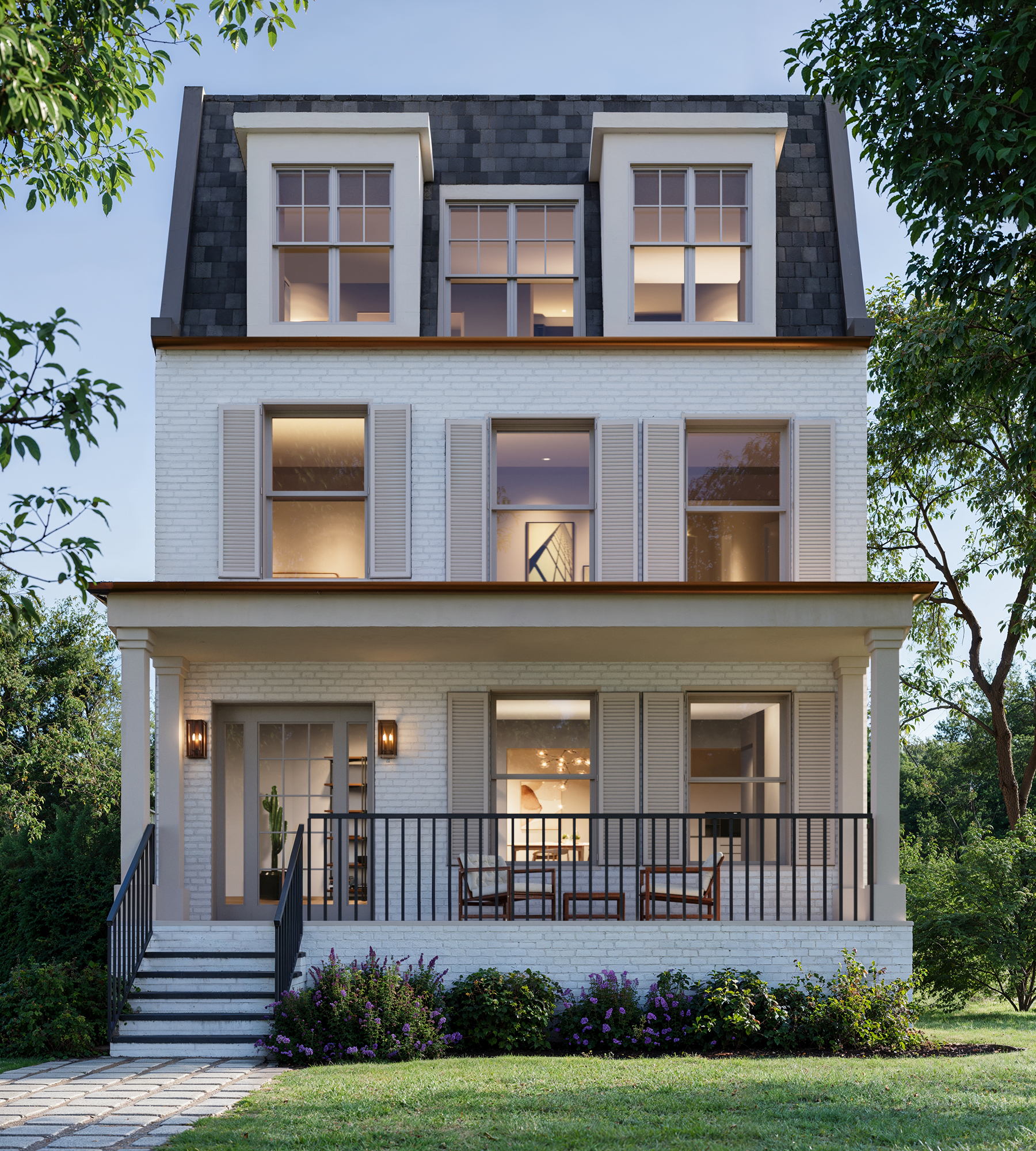 a front view of a house