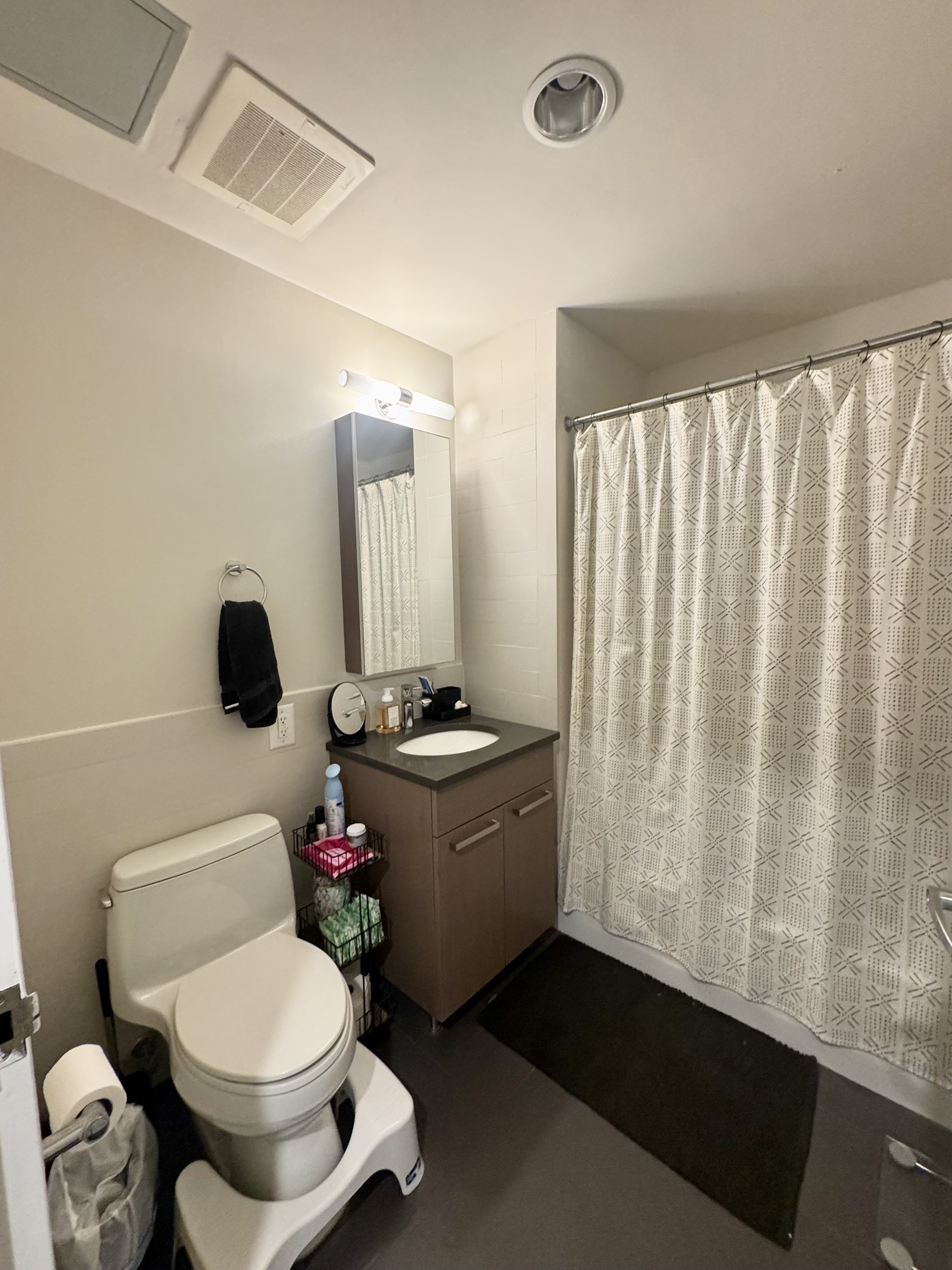 Broadway, Unit 306 Queens, NY 11106 - Photo 7 of 7 a bathroom with a toilet a sink and a mirror