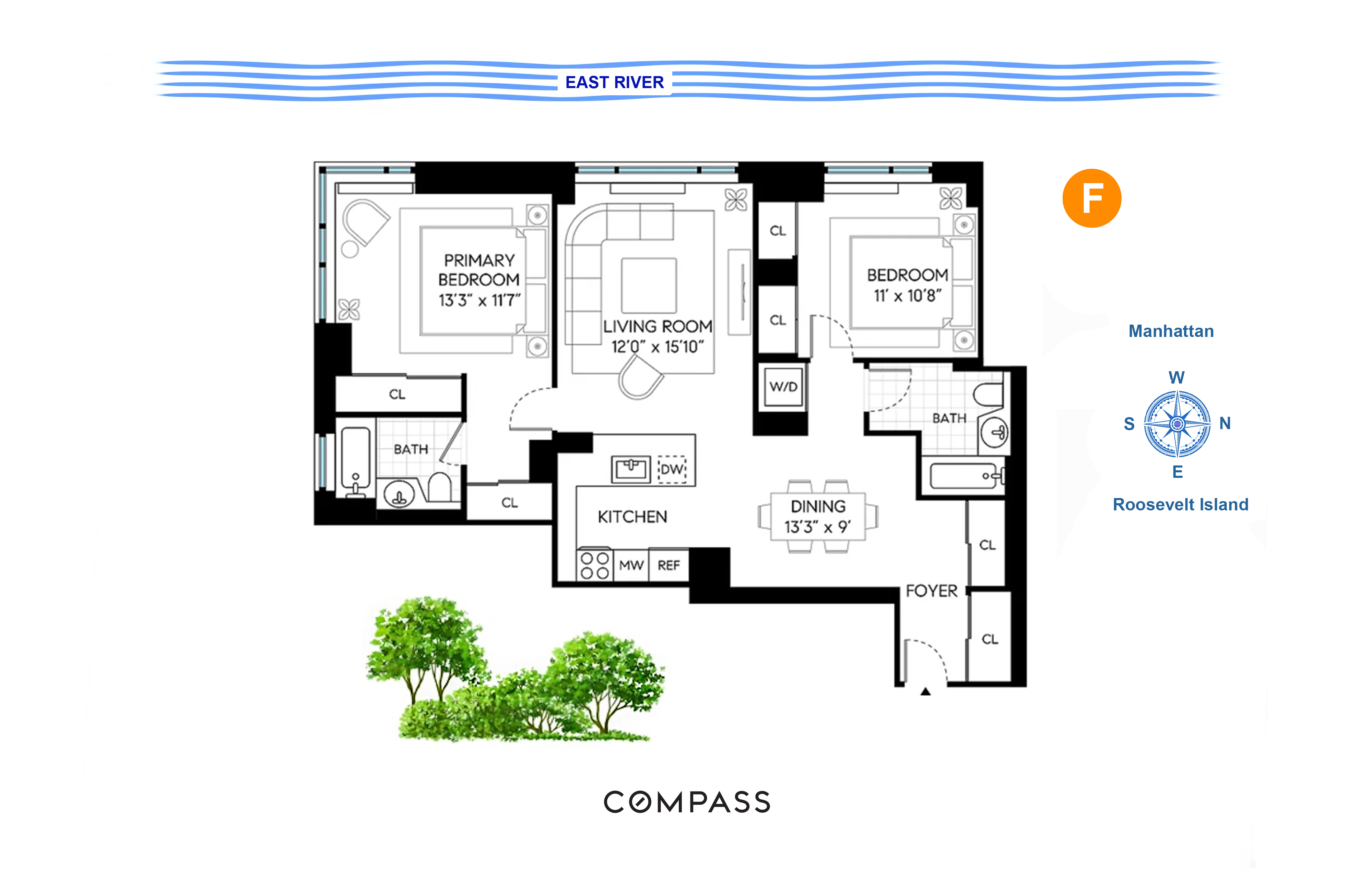 425 Main Street, Unit 9F Manhattan, NY 10044 - Photo 15 of 15 a picture of a bench in front of a window