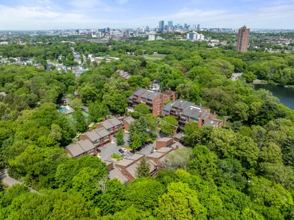 an aerial view of multiple house