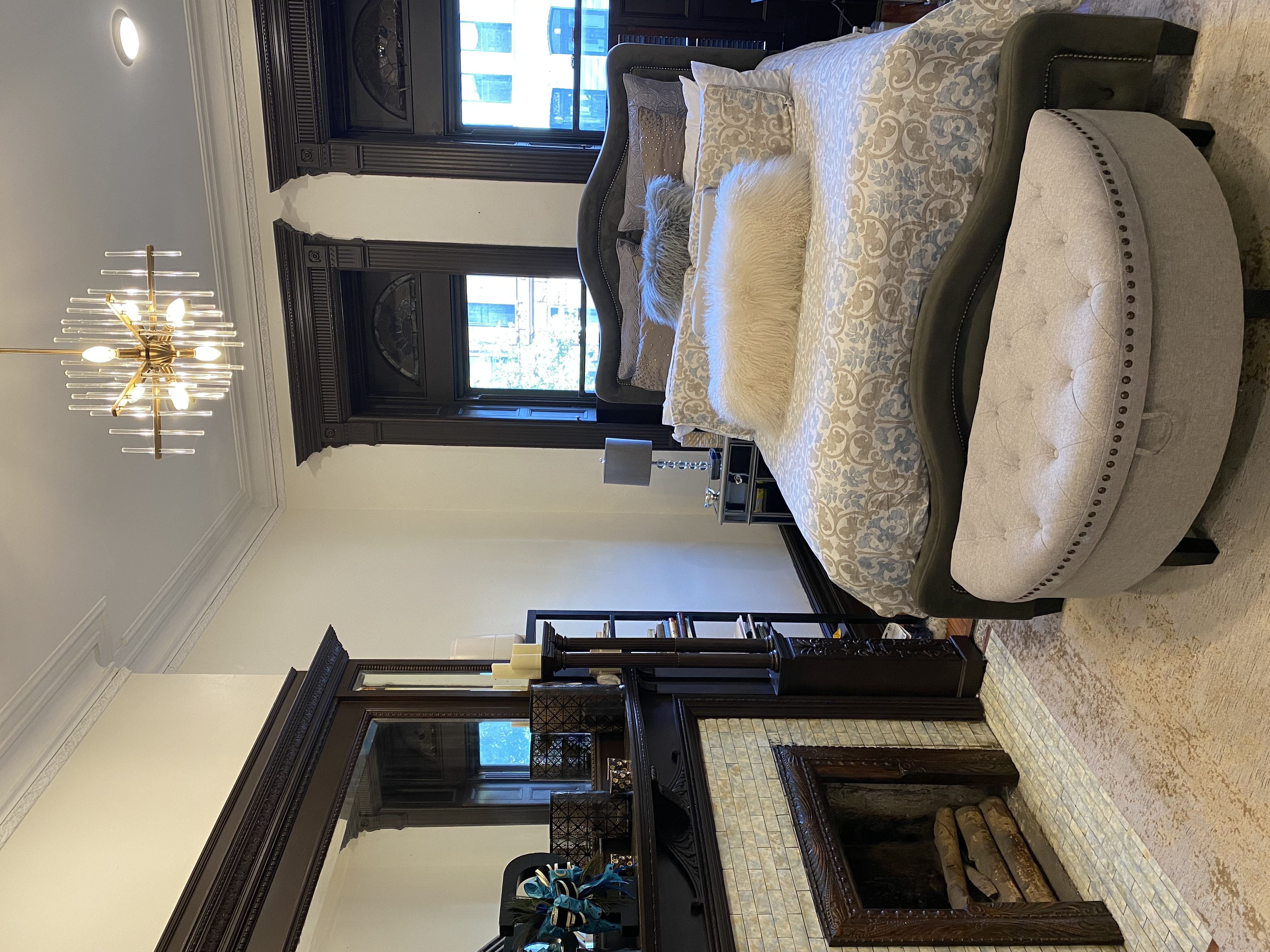 493 Decatur Street, Unit 1 Brooklyn, NY 11233 - Photo 5 of 26 a living room with furniture and a fireplace