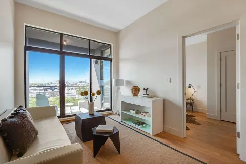 a living room with furniture
