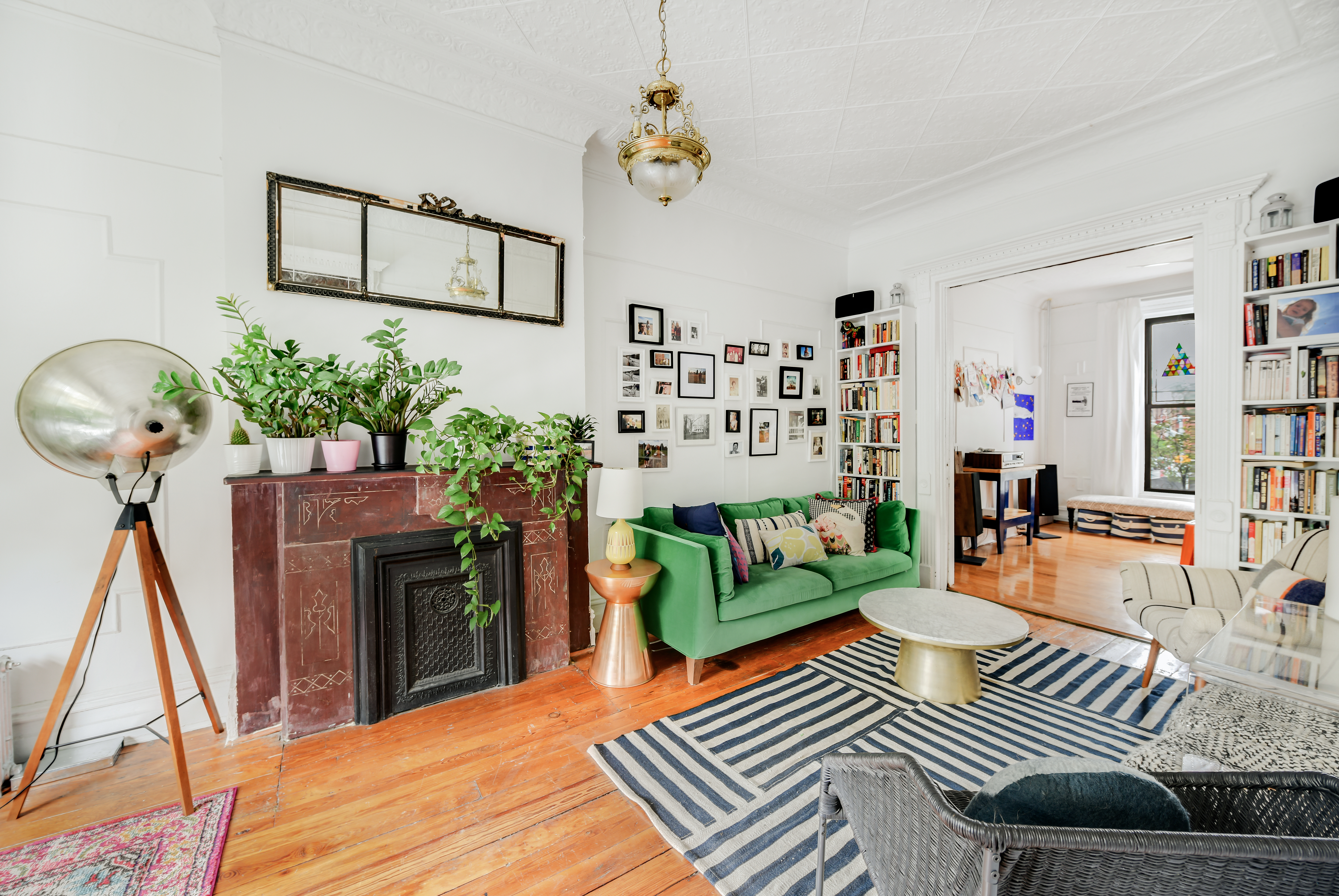 401 A Monroe Street, Unit 1 Brooklyn, NY 11221 - Photo 2 of 21 a living room with furniture and a fireplace