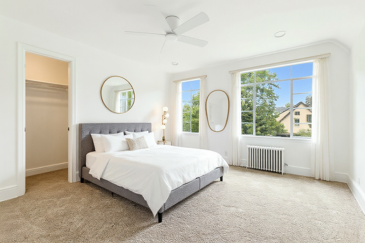 1070 East 13th Street Brooklyn, NY 11230 - Photo 8 of 18 a bedroom with a bed a painting on the wall and a window