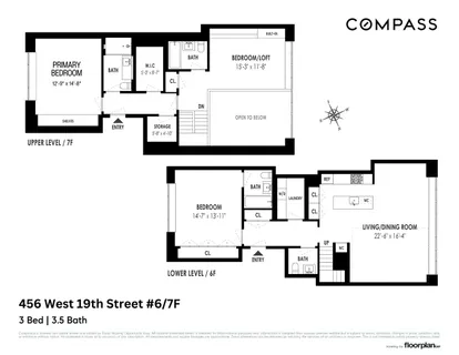 $4,950,000 | 456 West 19th Street, Unit 6/7F | Chelsea
