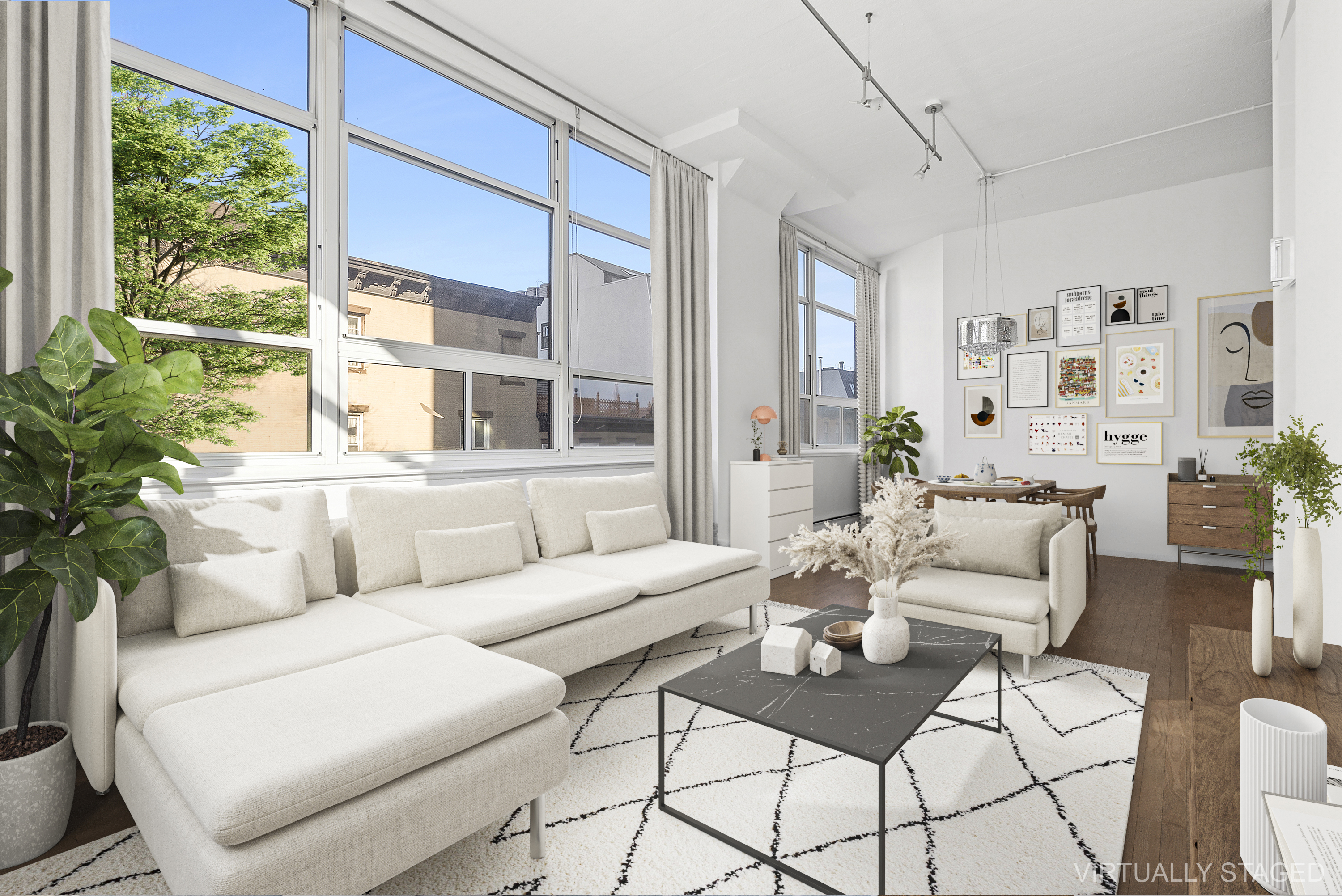 505 Court Street, Unit 3D Brooklyn, NY 11231 - Photo 3 of 14 a living room with furniture and a large window