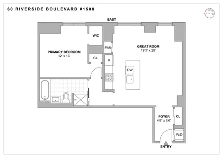 $1,195,000 | 60 Riverside Boulevard, Unit 1508 | Upper West Side