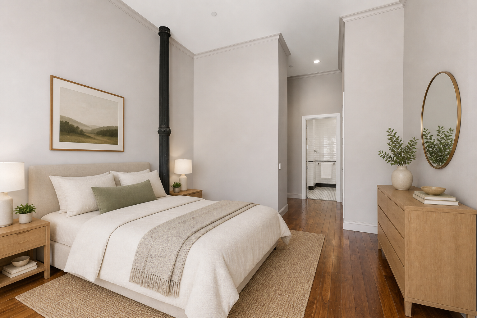 655 6th Avenue, Unit 3D Manhattan, NY 10010 - Photo 10 of 20 a bedroom with a bed and a potted plant