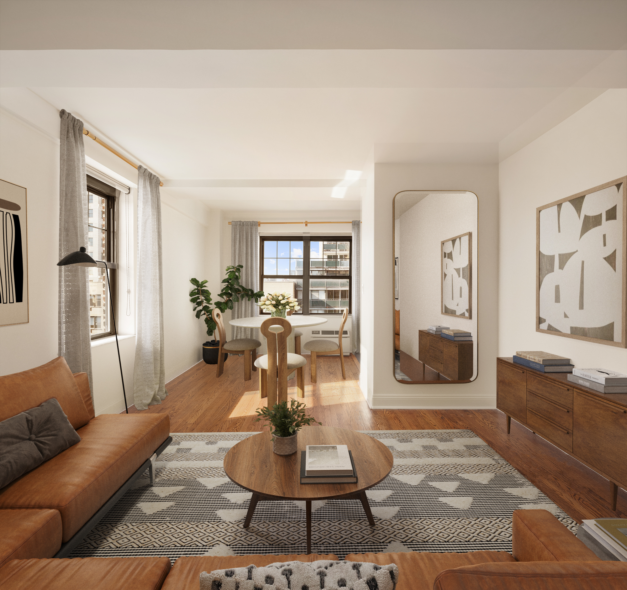200 East 16th Street, Unit 16L Manhattan, NY 10003 - Photo 2 of 12 a living room with furniture and wooden floor