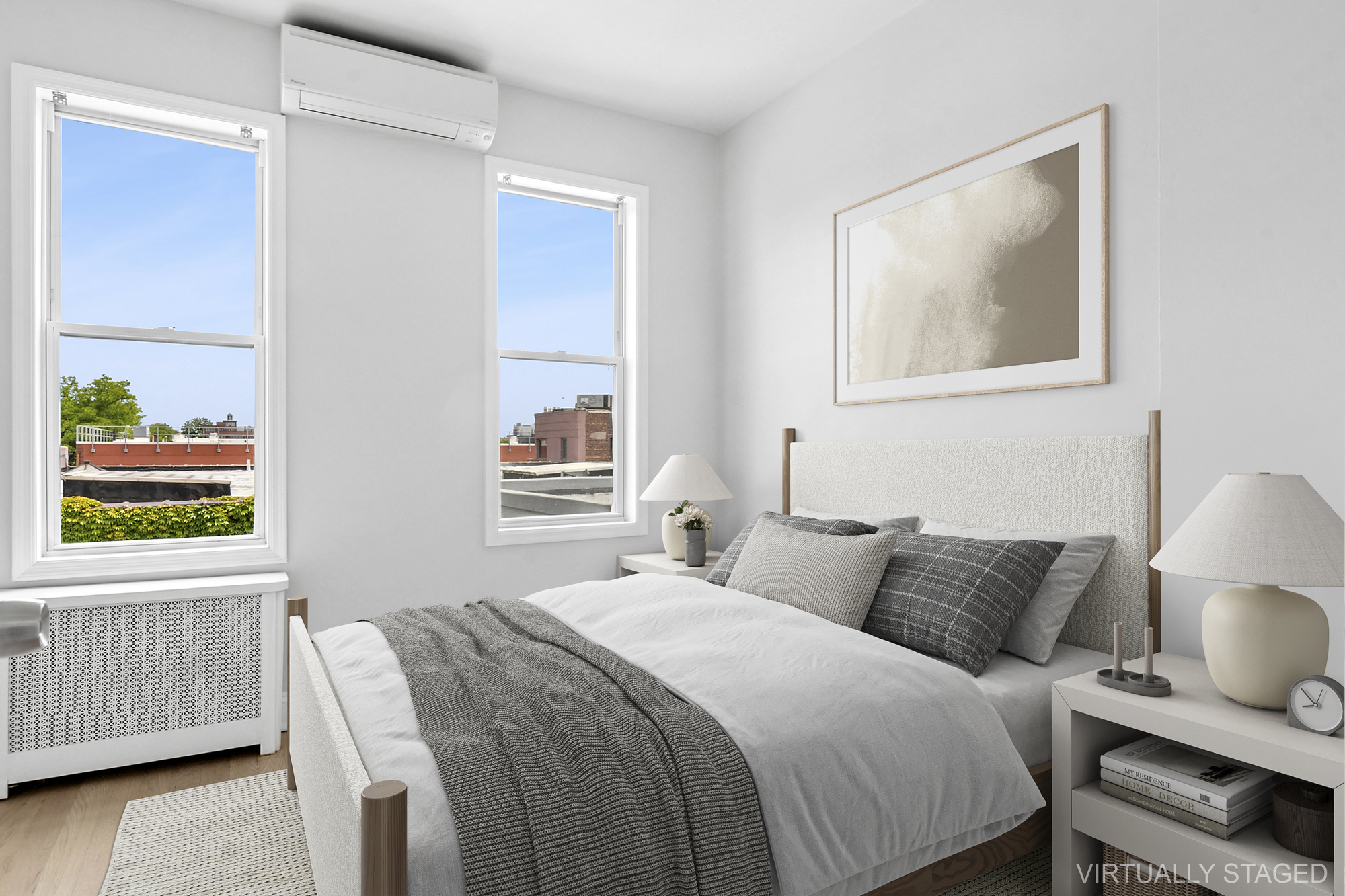 41-05 20th Avenue Queens, NY 11105 - Photo 3 of 8 a bedroom with a bed and wooden floor