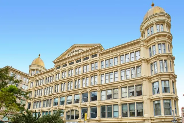 a front view of a building