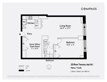 $1,395,000 | 20 River Terrace, Unit 14J | Battery Park City